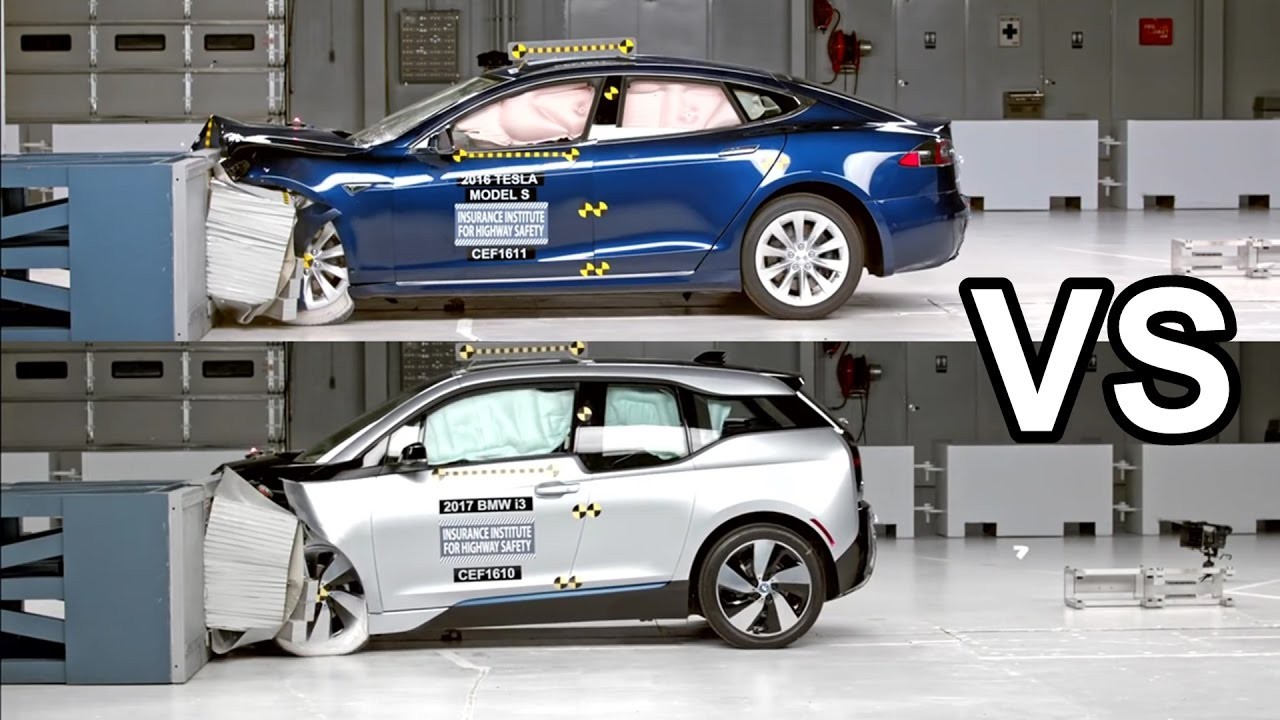 Watching Tesla Model S And BMW i3 Go Through Crash Tests Is So Frustrating